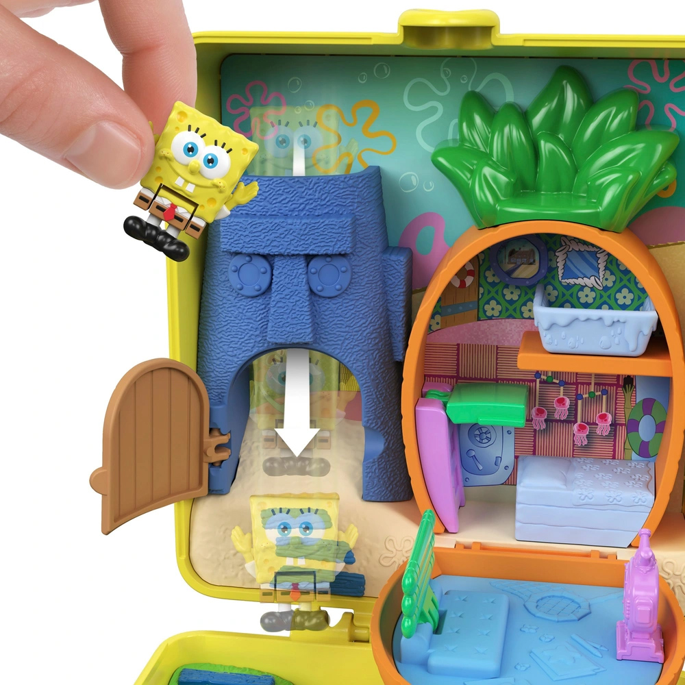 Playset Bob Esponja Calça Quadrada Polly Pocket Compact