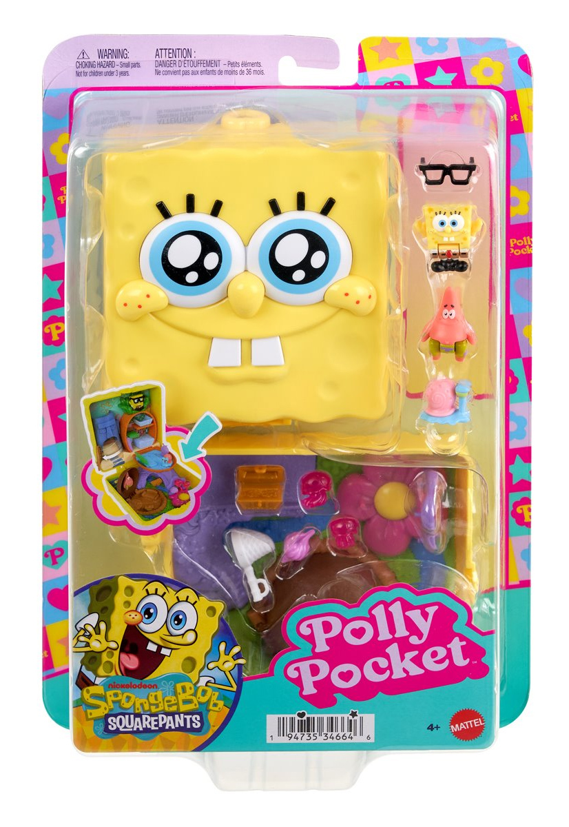 Playset Bob Esponja Calça Quadrada Polly Pocket Compact