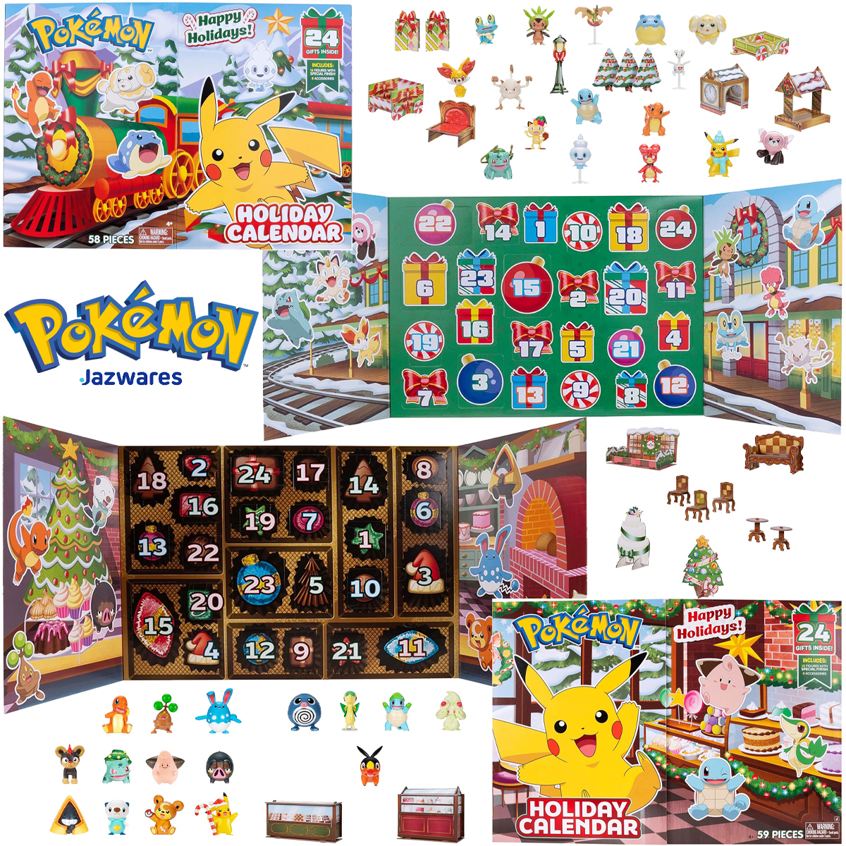 Calendários do Advento Pokémon Christmas Advent Calendar (Jazware)