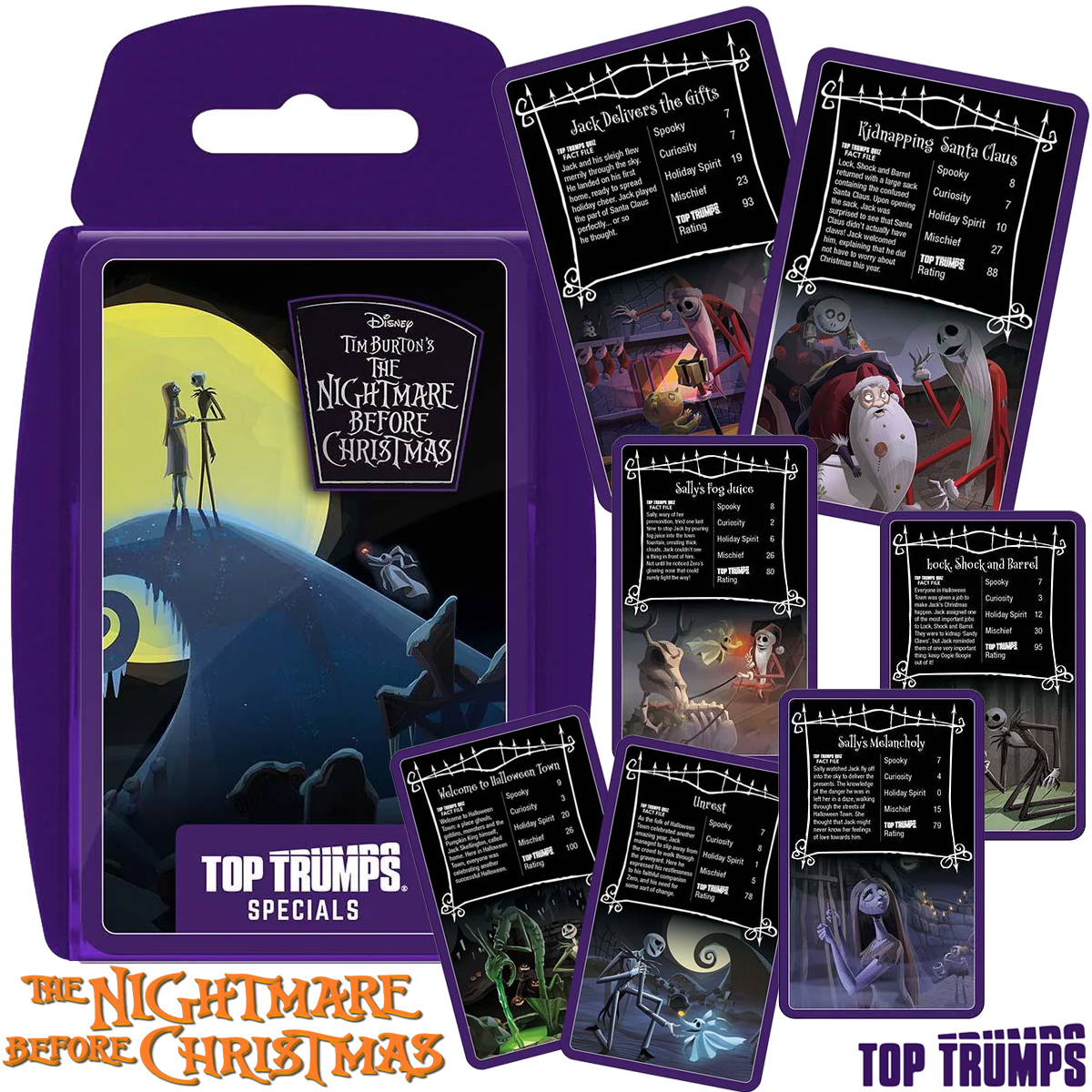 Jogo Super Trunfo do Filme O Estranho Mundo de Jack (Nightmare Before Christmas) de Tim Burton