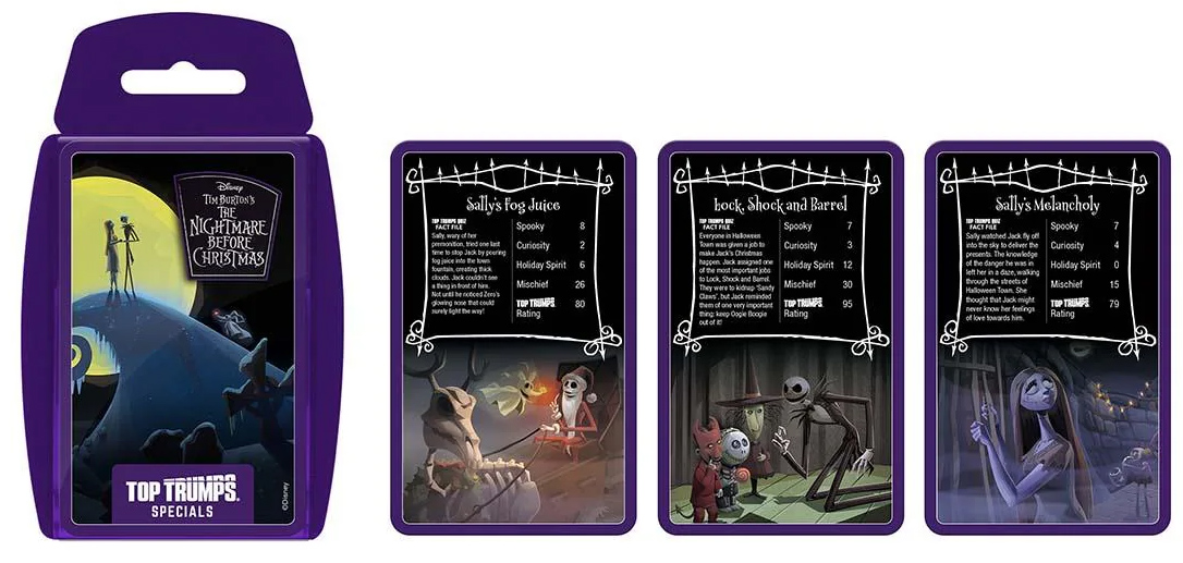 Jogo Super Trunfo do Filme O Estranho Mundo de Jack (Nightmare Before Christmas) de Tim Burton