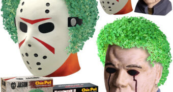 Plantadores Chia Pet Jason Vorhees e Michael Myers com Cabeleiras de Grama
