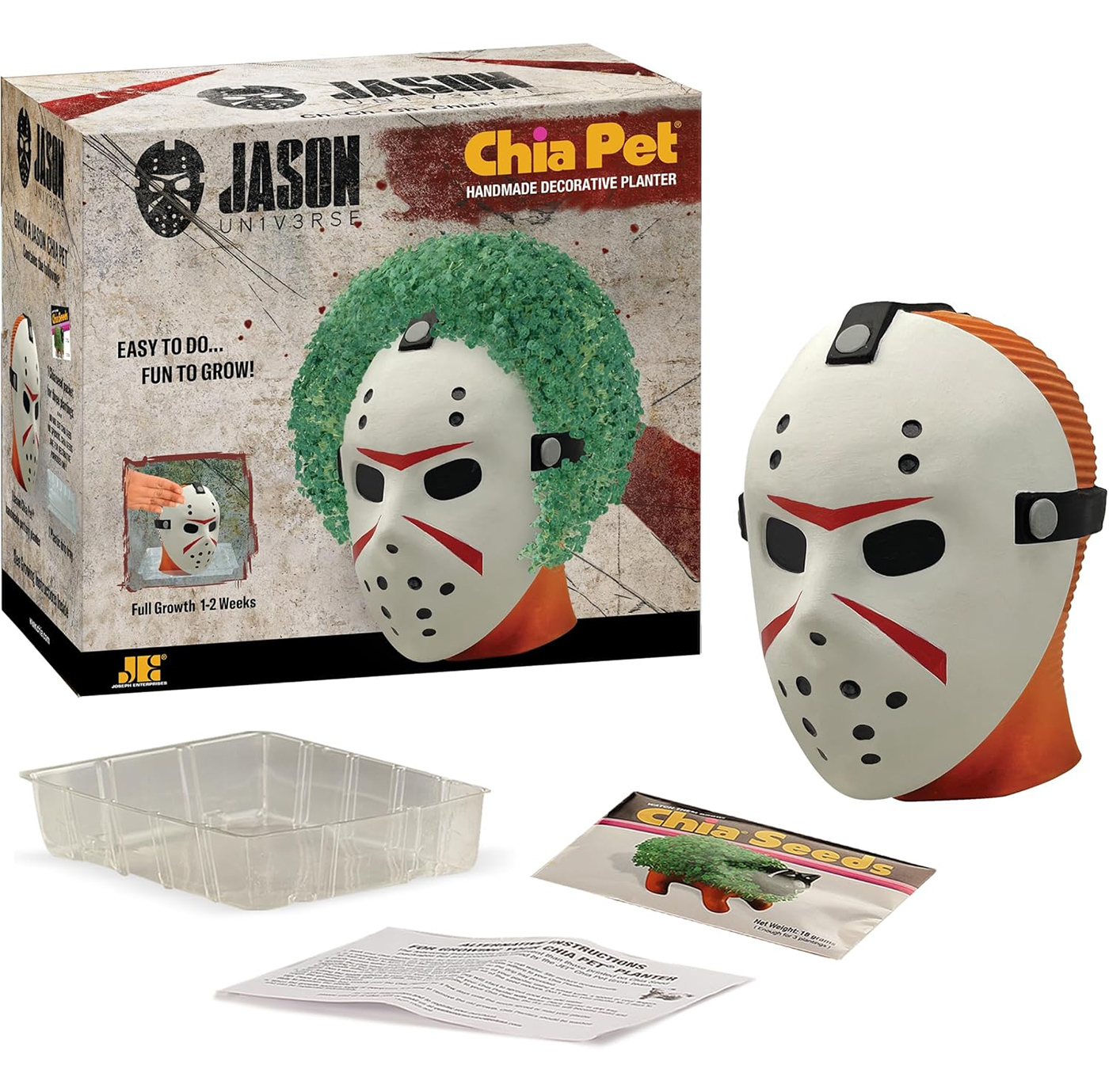 Plantadores Chia Pet Jason Vorhees e Michael Myers com Cabeleiras de Grama