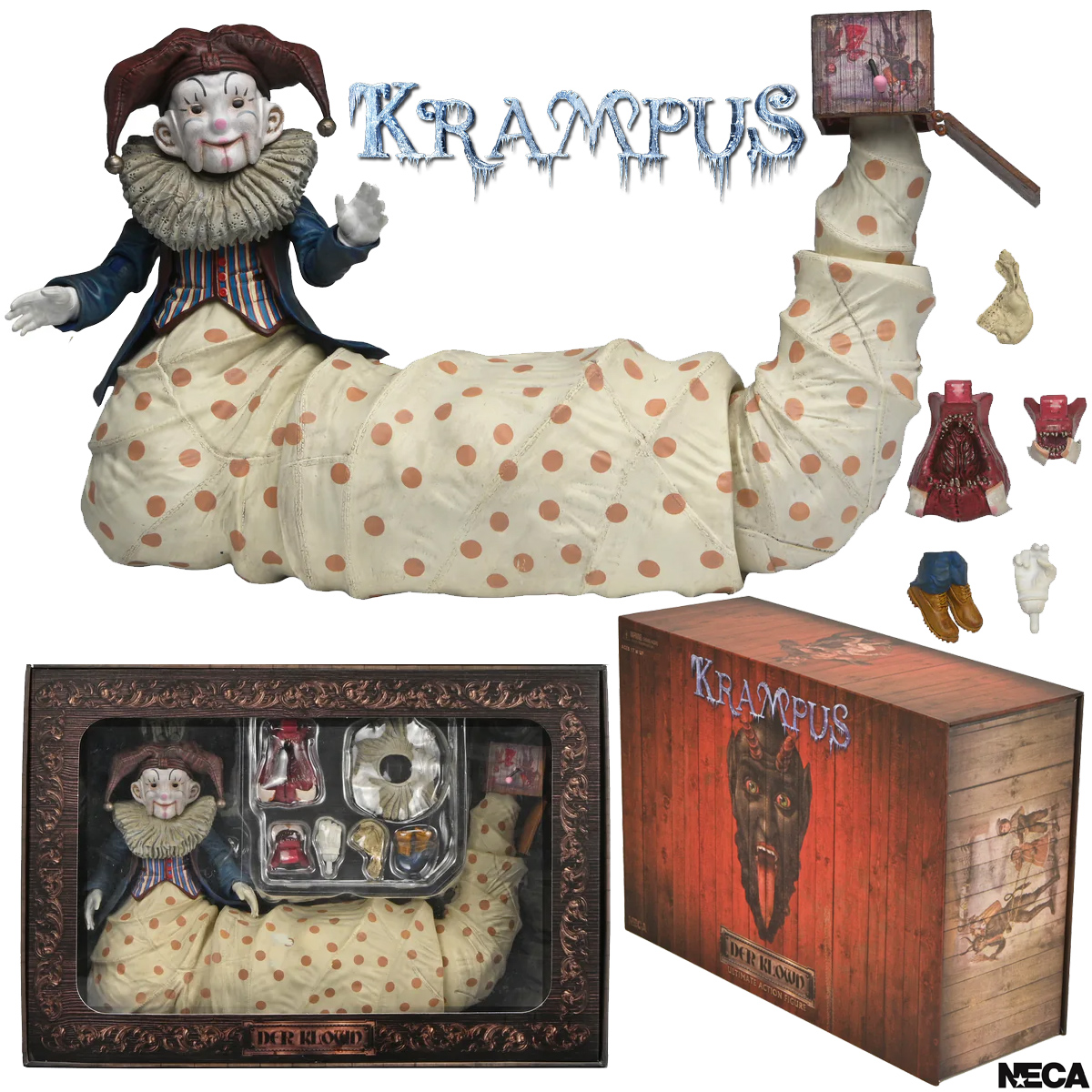Action Figure “Der Klown”, o Palhaço Jack-in-the-Box do Filme Krampus de 2015 (Neca Deluxe)
