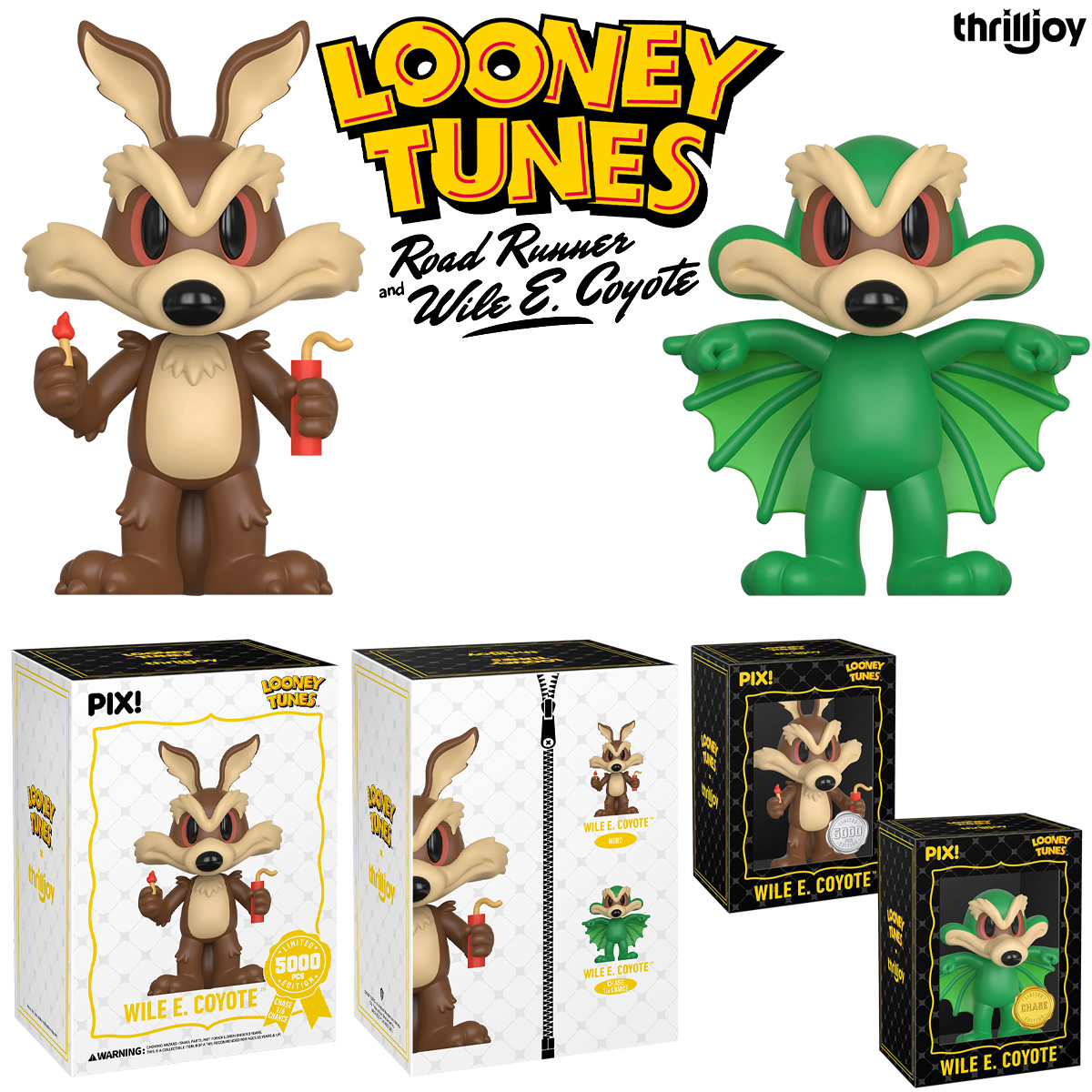 Boneco Wile E. Coyote Thrilljoy PIX! Looney Tunes