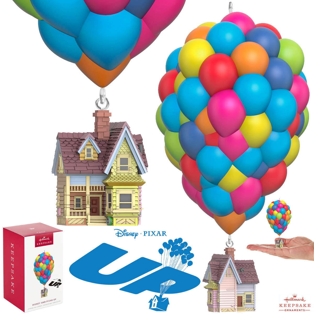 Enfeite de Natal Casa Voadora com Balões de Up - Altas Aventuras (Pixar/Disney)