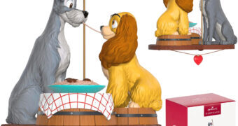 Enfeite de Natal A Dama e o Vagabundo Jantando Espaguete