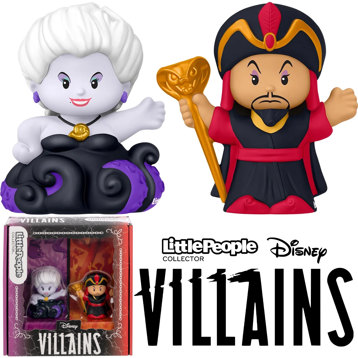 Bonecos Little People Collector Vilões Disney: Úrsula e Jafar