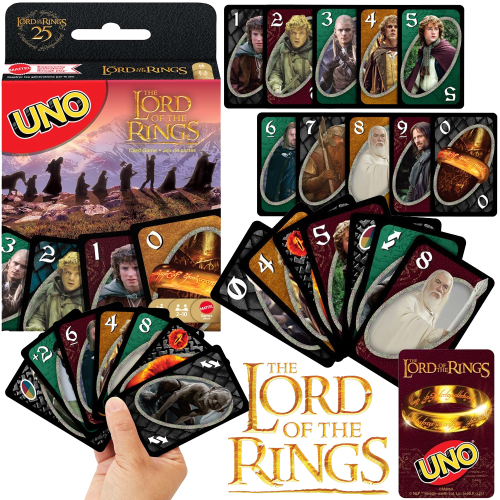 Jogo de Cartas UNO O Senhor dos Anéis 25 Anos