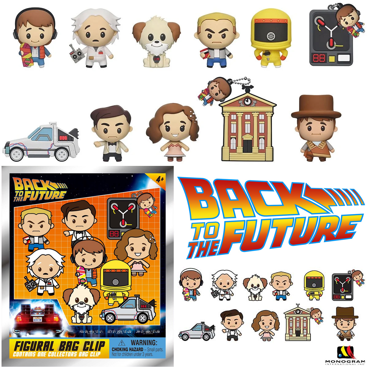 Chaveiros De Volta para o Futuro 3D Figural Bag Clips (Blind-Bag)