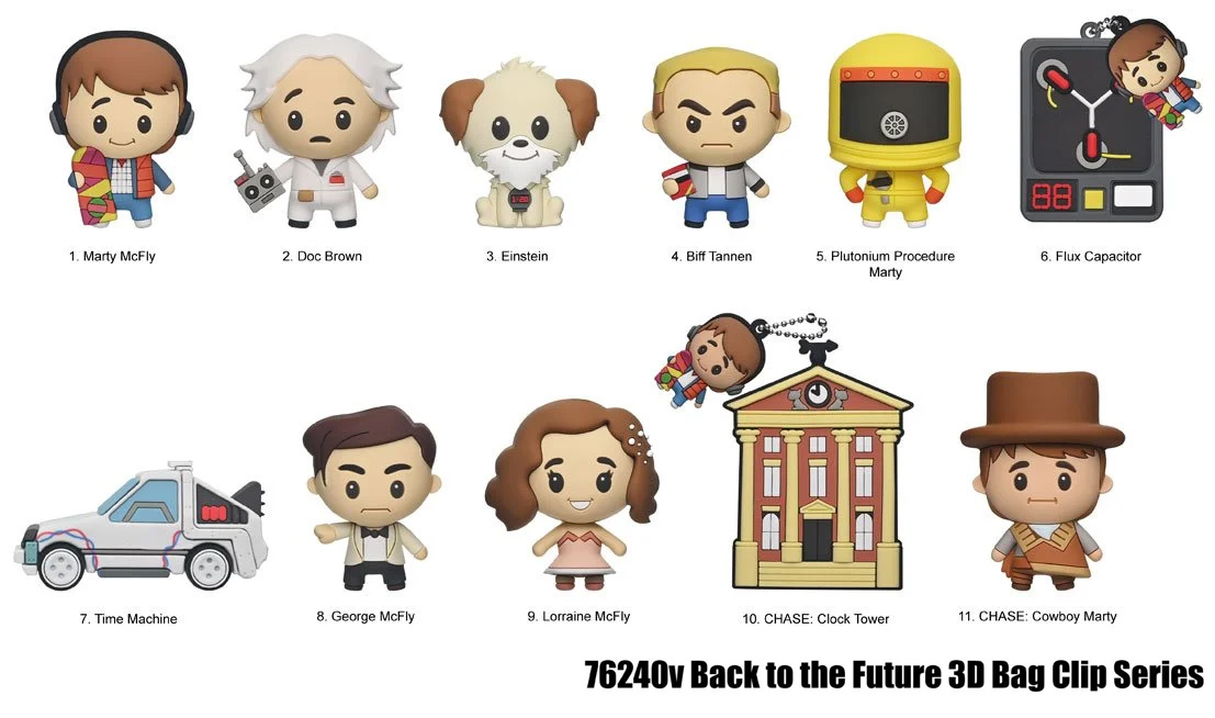 Chaveiros De Volta para o Futuro 3D Figural Bag Clips (Blind-Bag)