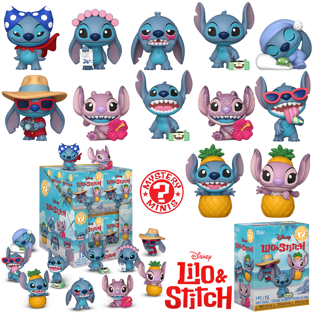 Mini-Figuras Stitch e Angel Mystery Minis (Blind-Box)