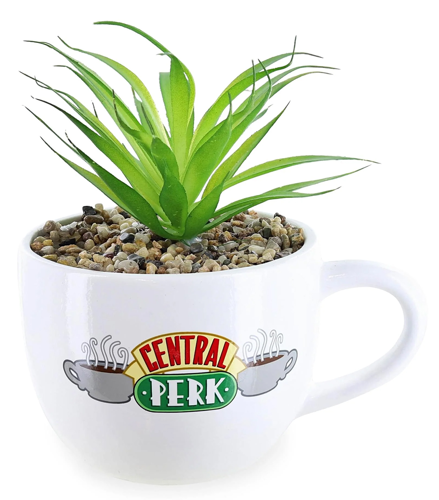 Mini-Vaso de Plantas Friends Xícara de Café Central Perk com Suculenta Artificial