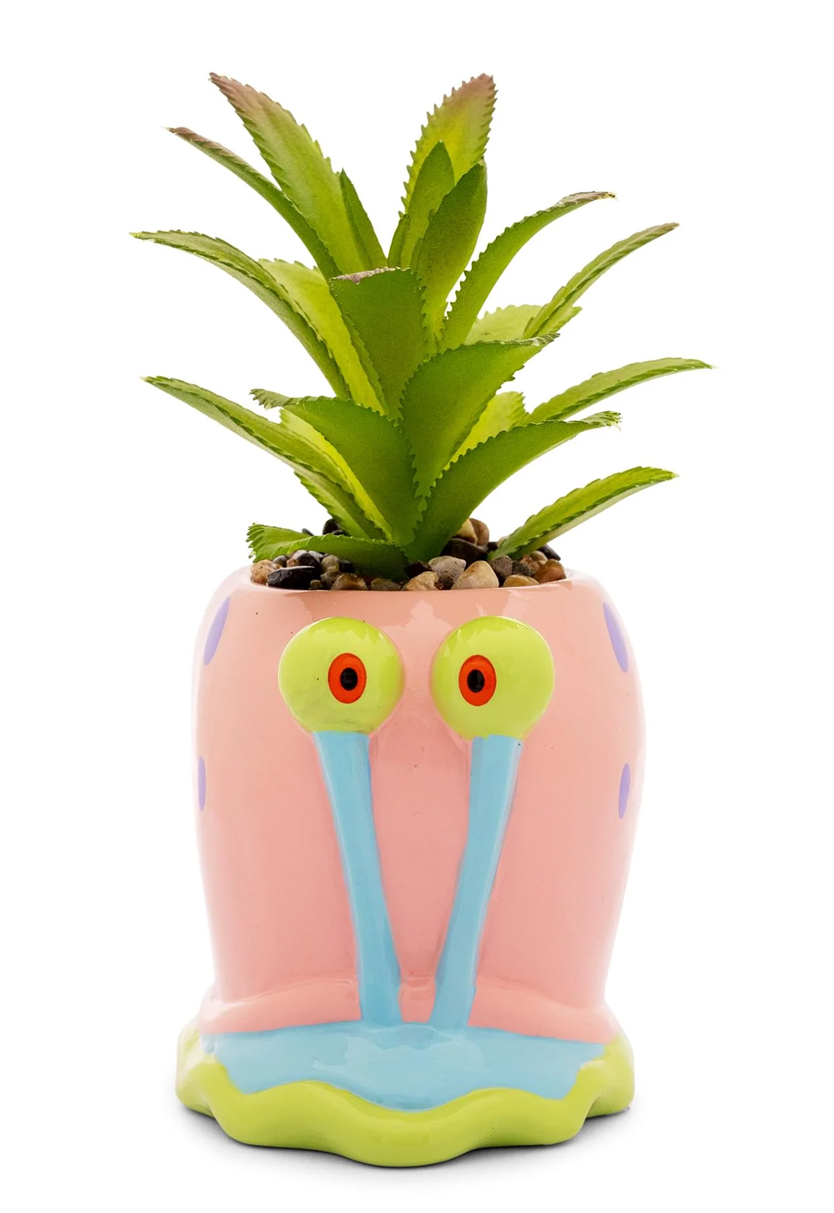 Mini-Vaso de Plantas Caracol Gary com Suculenta Artificial (Bob Esponja Calça Quadrada)