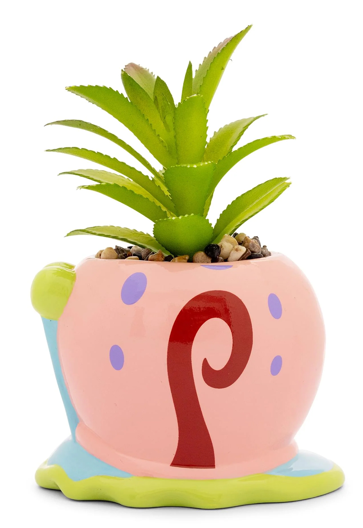 Mini-Vaso de Plantas Caracol Gary com Suculenta Artificial (Bob Esponja Calça Quadrada)