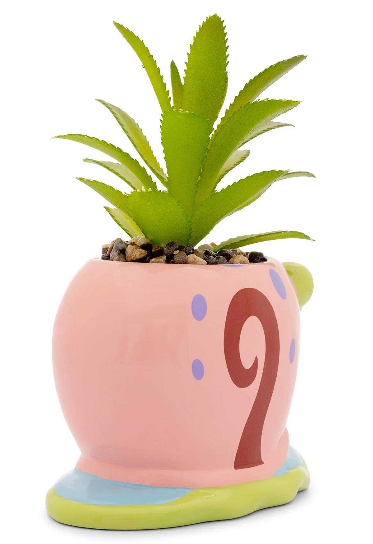 Mini-Vaso de Plantas Caracol Gary com Suculenta Artificial (Bob Esponja Calça Quadrada)