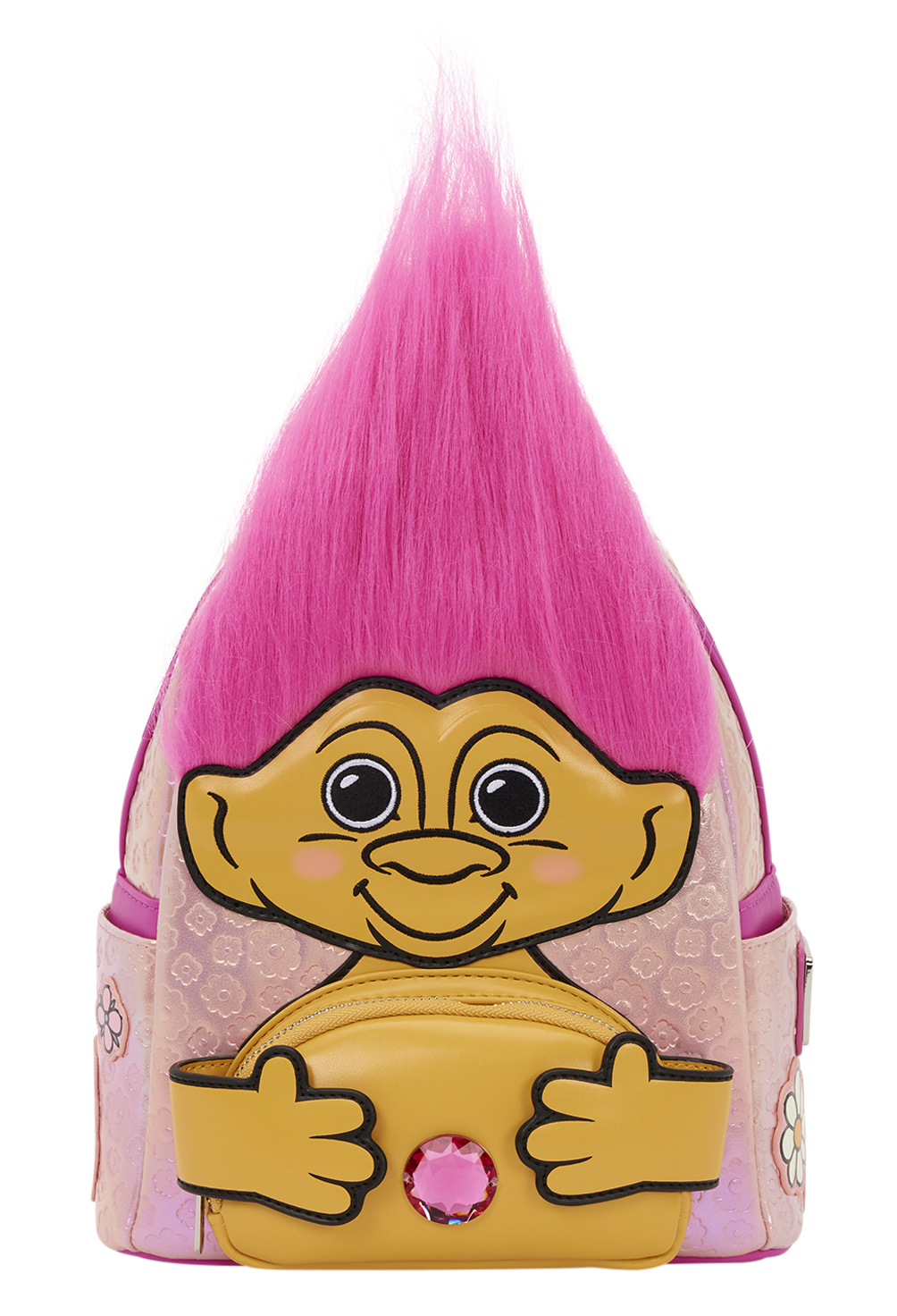 Mini-Mochila Troll da Sorte com Cabeleira Rosa (Good Luck Troll Doll)