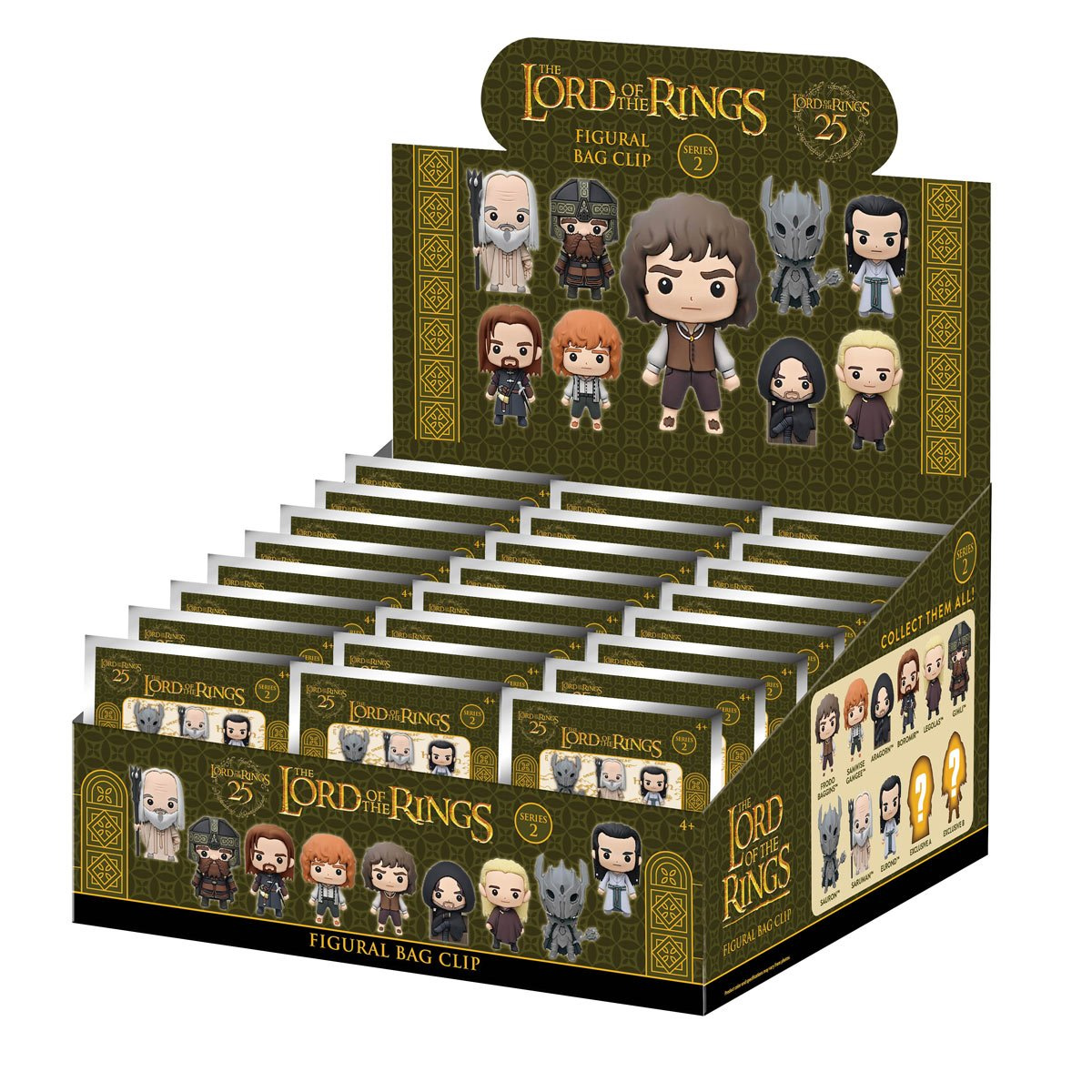 Chaveiros 3D Figural Bag Clips O Senhor dos Anéis 25 Anos (Blind-Bag)