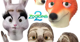 Máscaras de Carnaval Zootopia com Judy, Nick e Flash