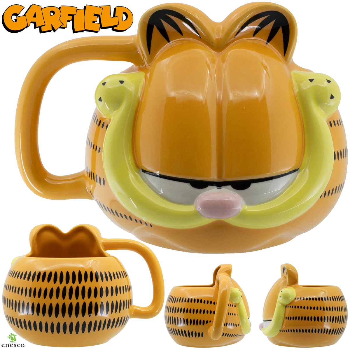 Caneca Garfield 3D para Tomar Café com Lasanha