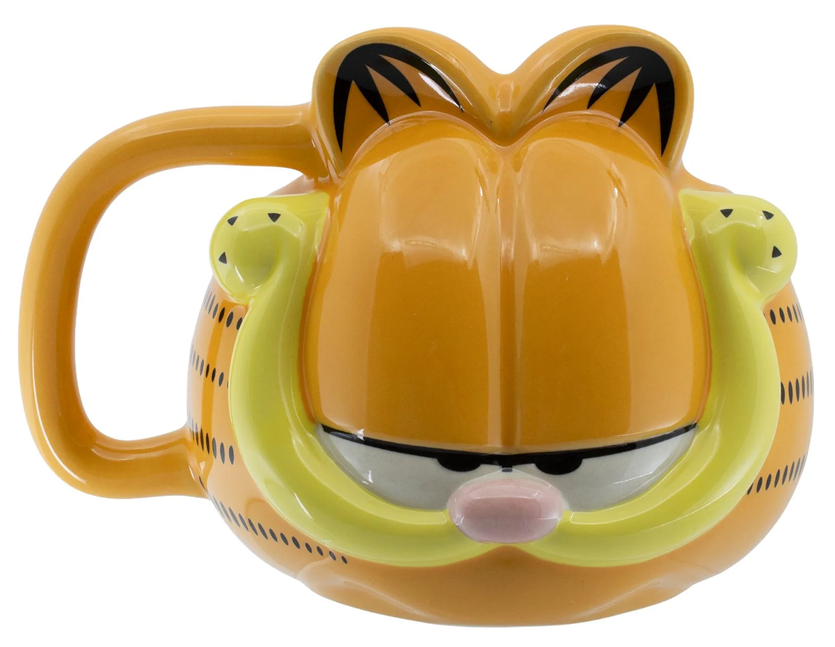 Caneca Garfield 3D para Tomar Café com Lasanha