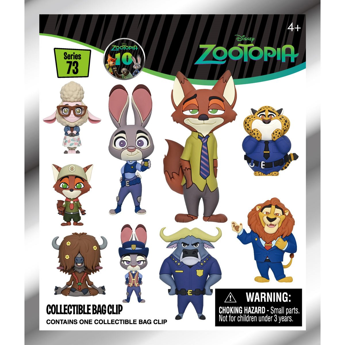 Chaveiros Zootopia 10 Anos 3D Figural Bag Clips (Blind-Bag)