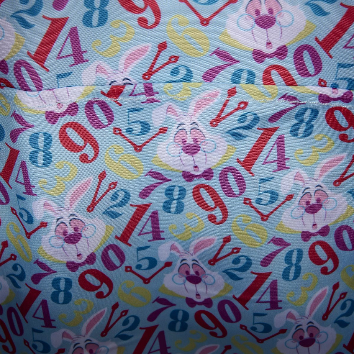 Mini-Mochila de Pelúcia Coelho Branco com Relógio (Alice no País das Maravilhas)