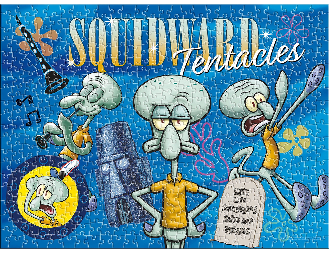 Quebra-Cabeça Lula Molusco Tentáculos com 500 peças (Bob Esponja)
