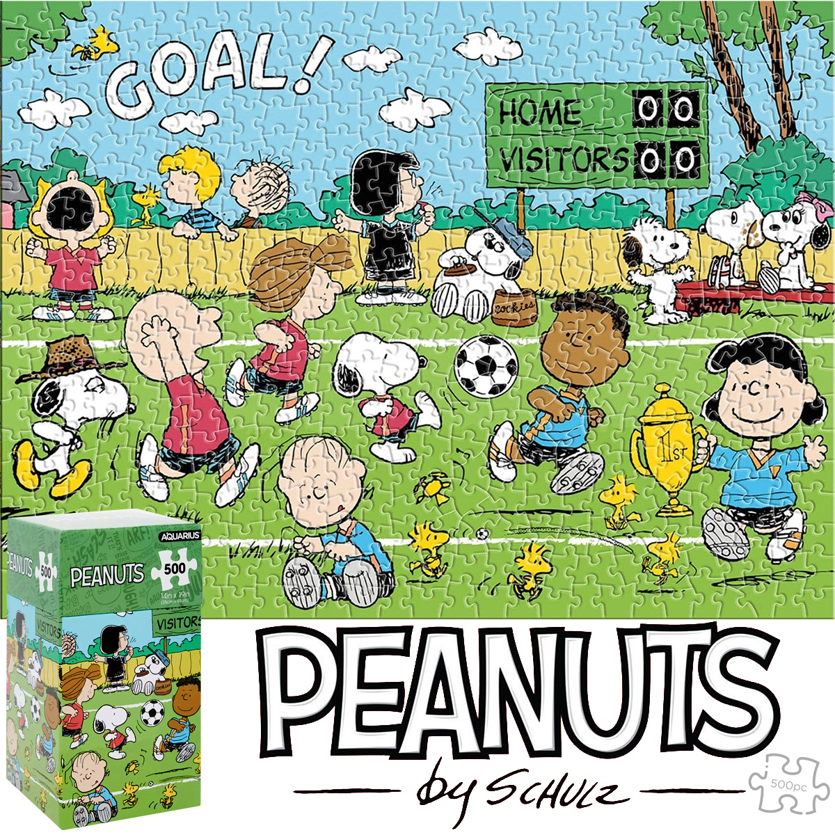 Quebra-Cabeça Peanuts com Snoopy e Amigos Jogando Futebol