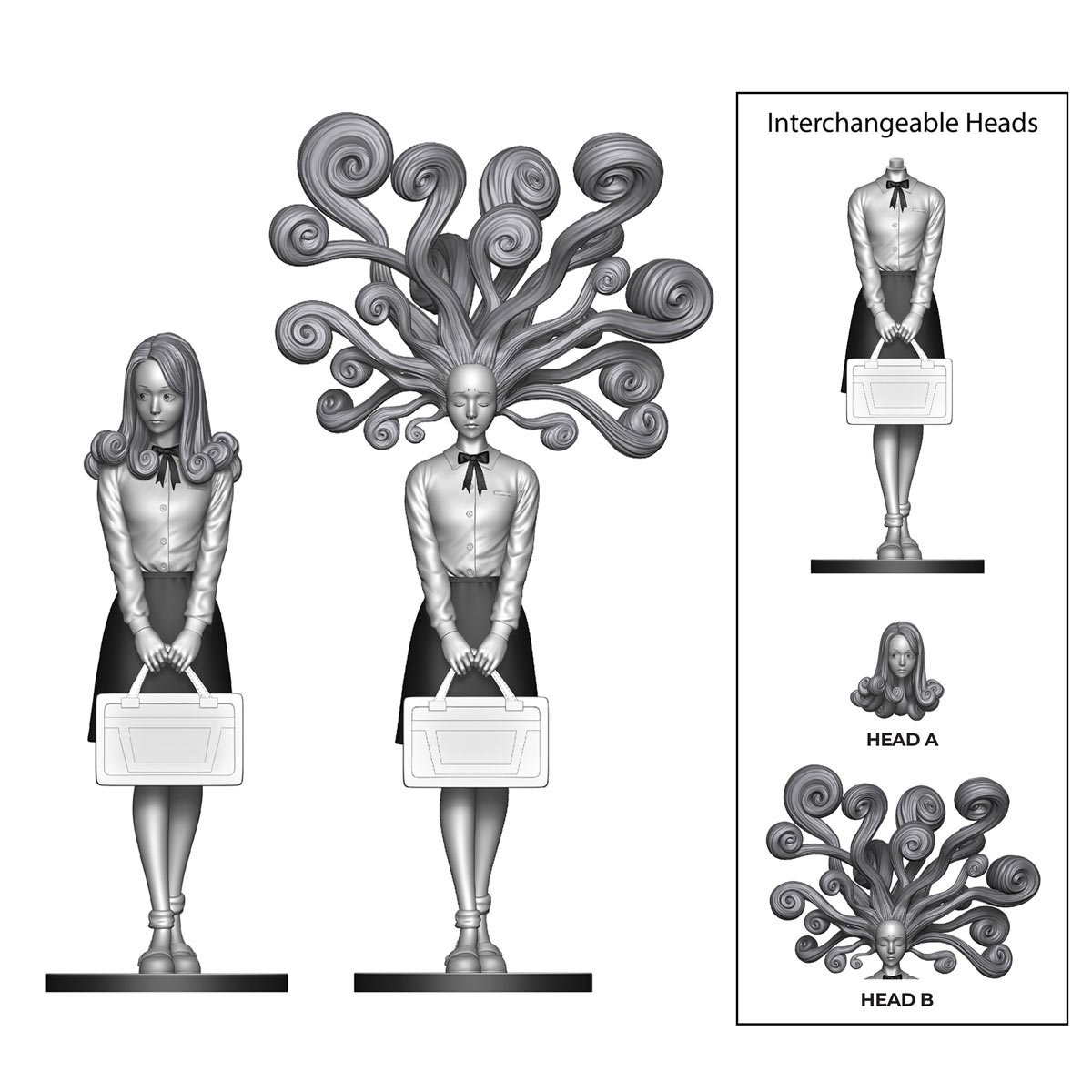 Estátua Kirie Goshima do Mangá Uzumaki de Junji Ito