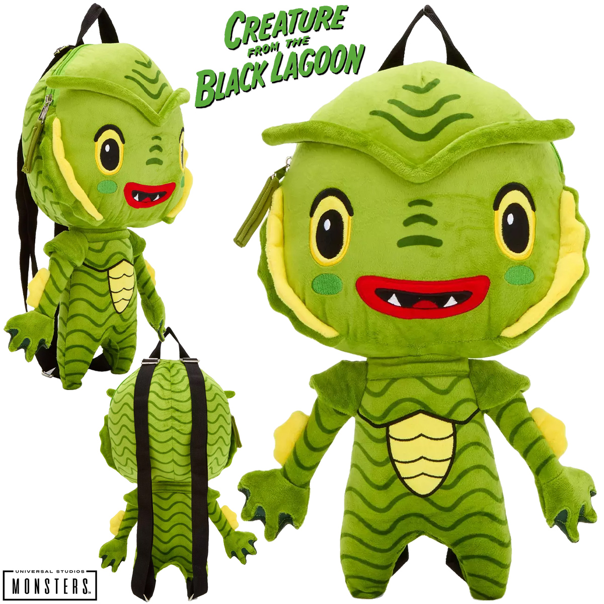 Mochila de Pelúcia “Gill-man”, O Monstro da Lagoa Negra (Monstros da Universal)