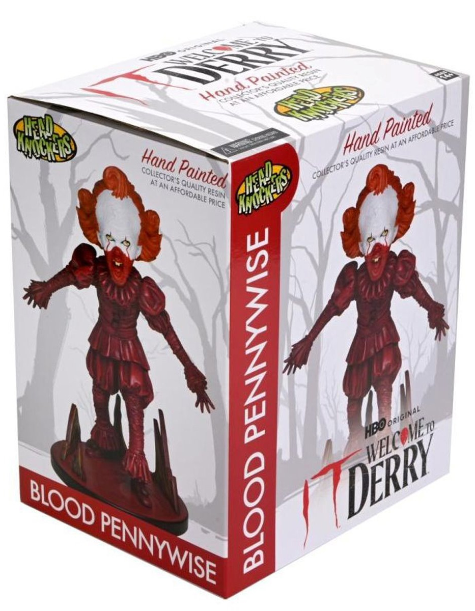 Boneco Palhaço Pennywise Head Knocker da série It: Bem-vindos a Derry (Neca)