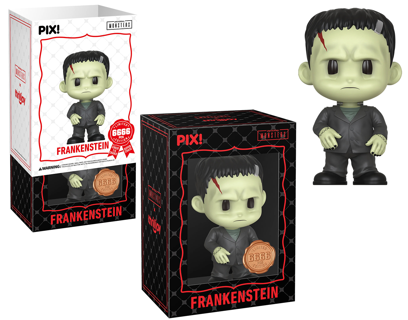 Bonecos Thrilljoy PIX! Frankenstein e sua Noiva (Monstros da Universal)