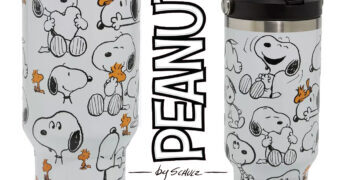 Caneca de Viagem Térmica Peanuts Snoopy & Woodstock (Aço Inoxidável)