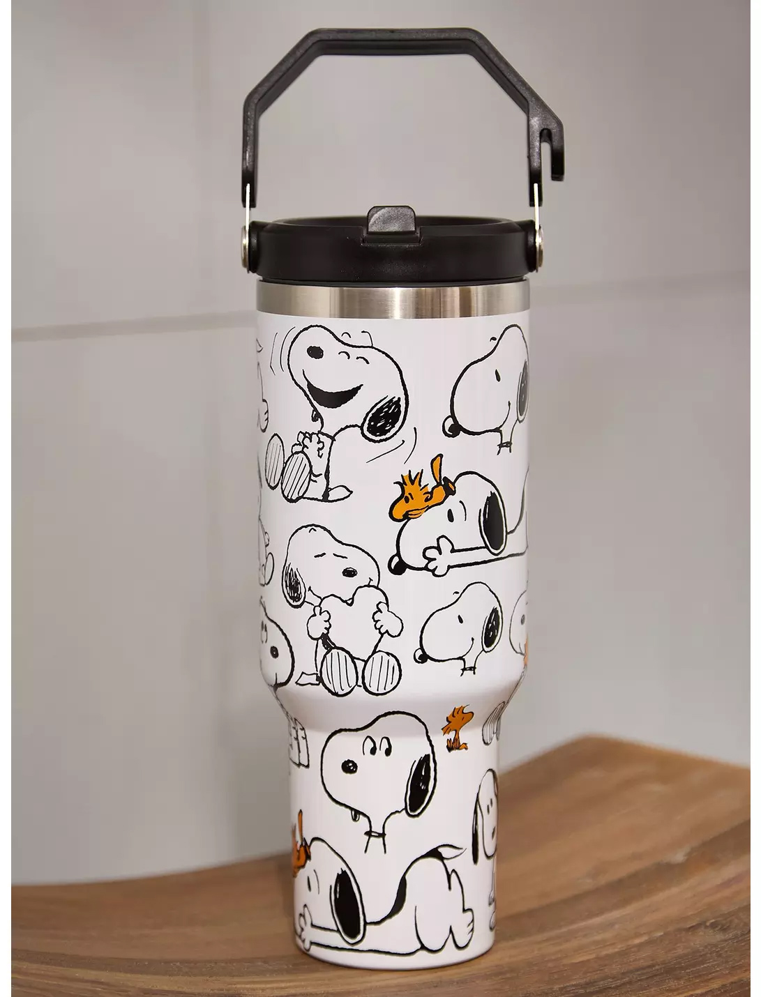 Caneca de Viagem Térmica Peanuts Snoopy & Woodstock (Aço Inoxidável)