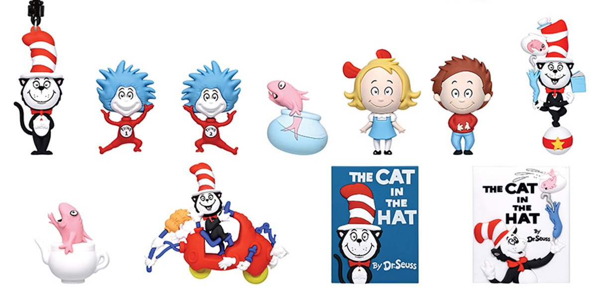 Chaveiros O Gatola da Cartola de Dr. Seuss 3D Figural Bag Clips (Blind-Bag)