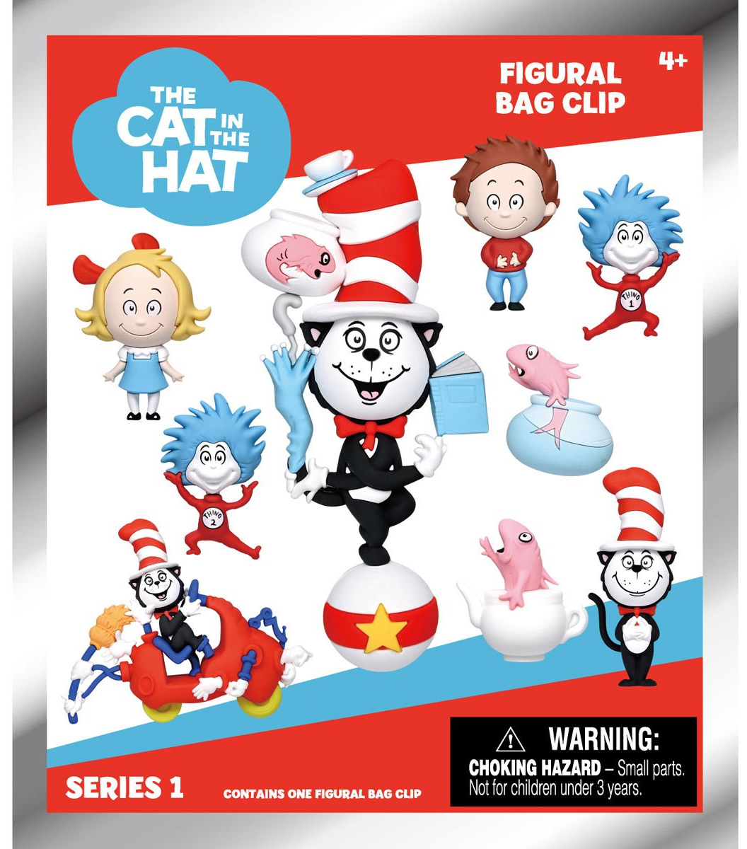 Chaveiros O Gatola da Cartola de Dr. Seuss 3D Figural Bag Clips (Blind-Bag)