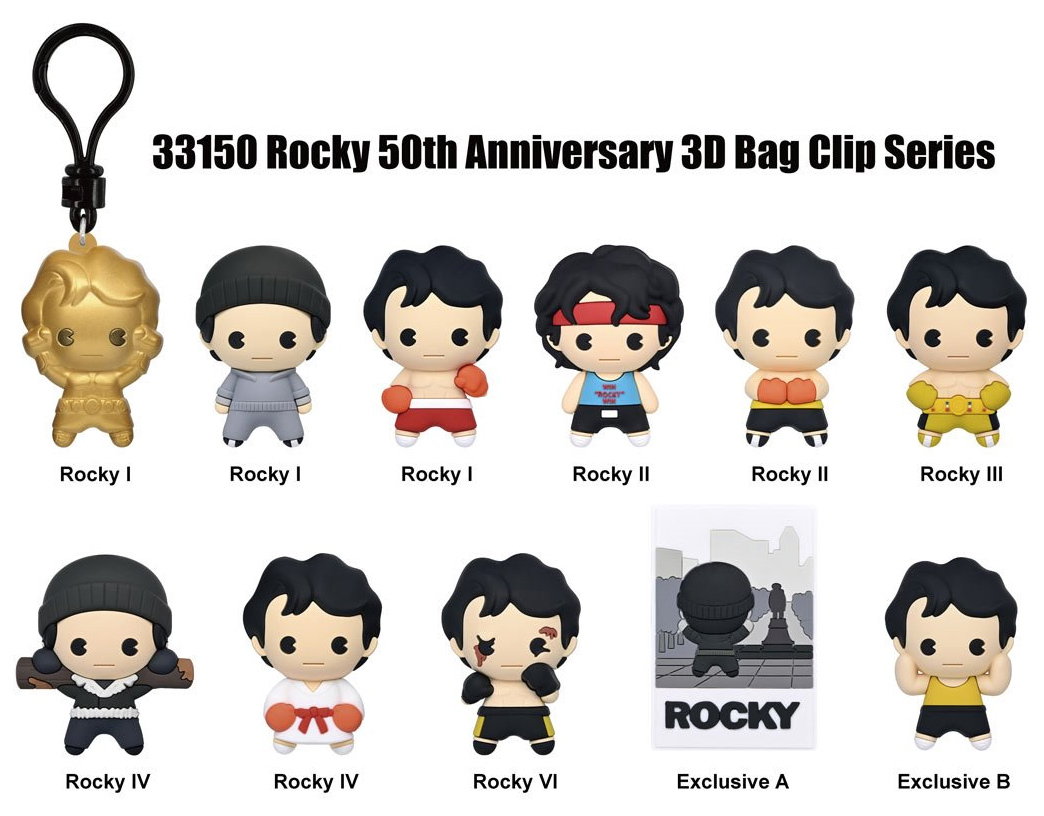 Chaveiros Rocky, um Lutador 50 Anos 3D Figural Bag Clips (Blind-Bag)