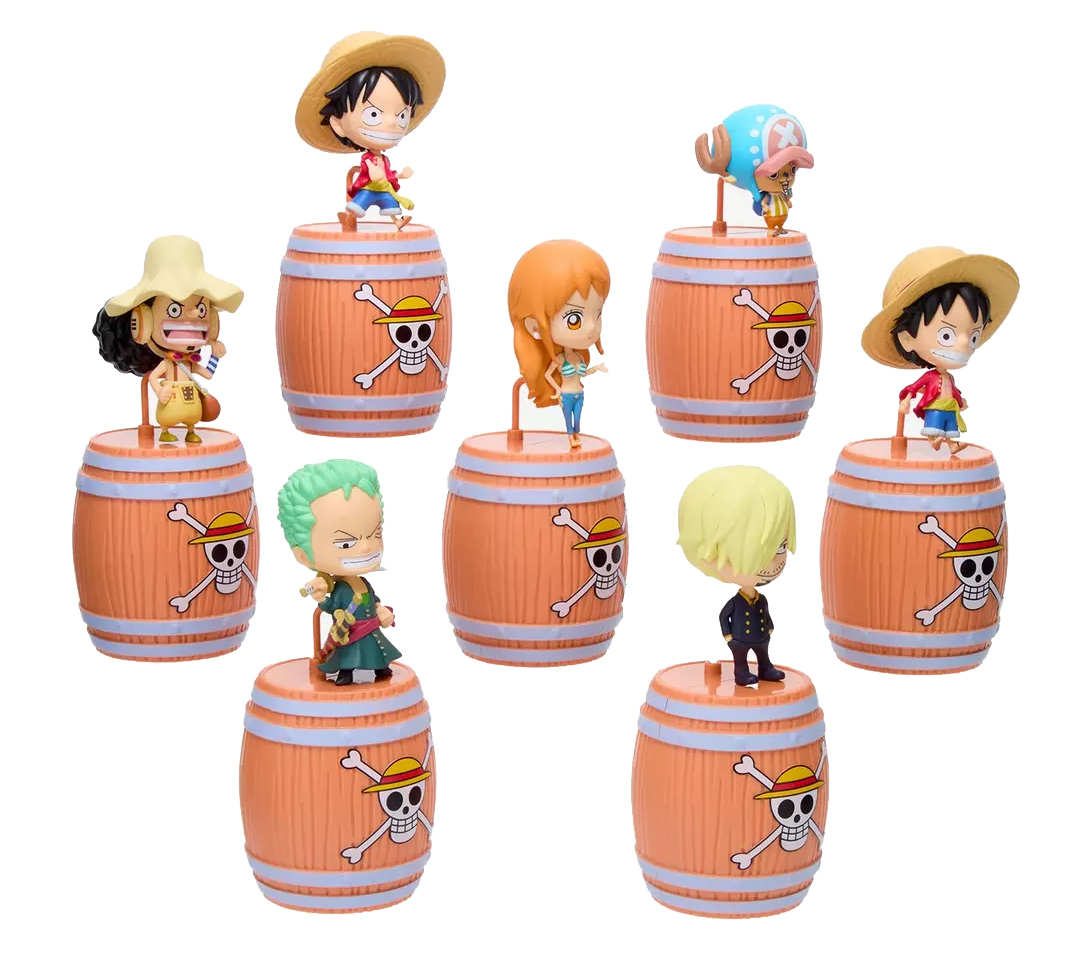 Mini-Figuras One Piece Smols em Barris dos Piratas do Chapéu de Palha (Blind Box)