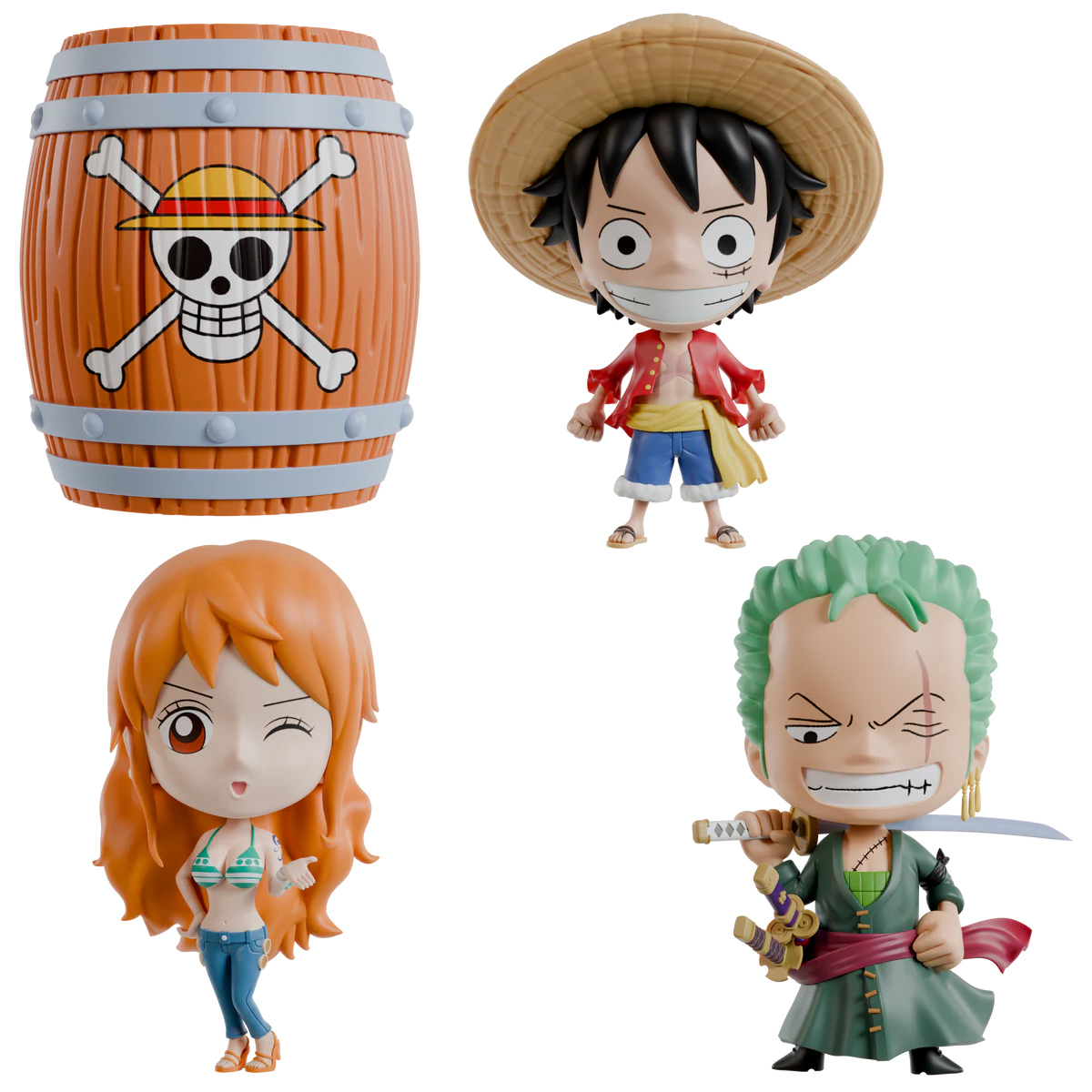 Mini-Figuras One Piece Smols em Barris dos Piratas do Chapéu de Palha (Blind Box)