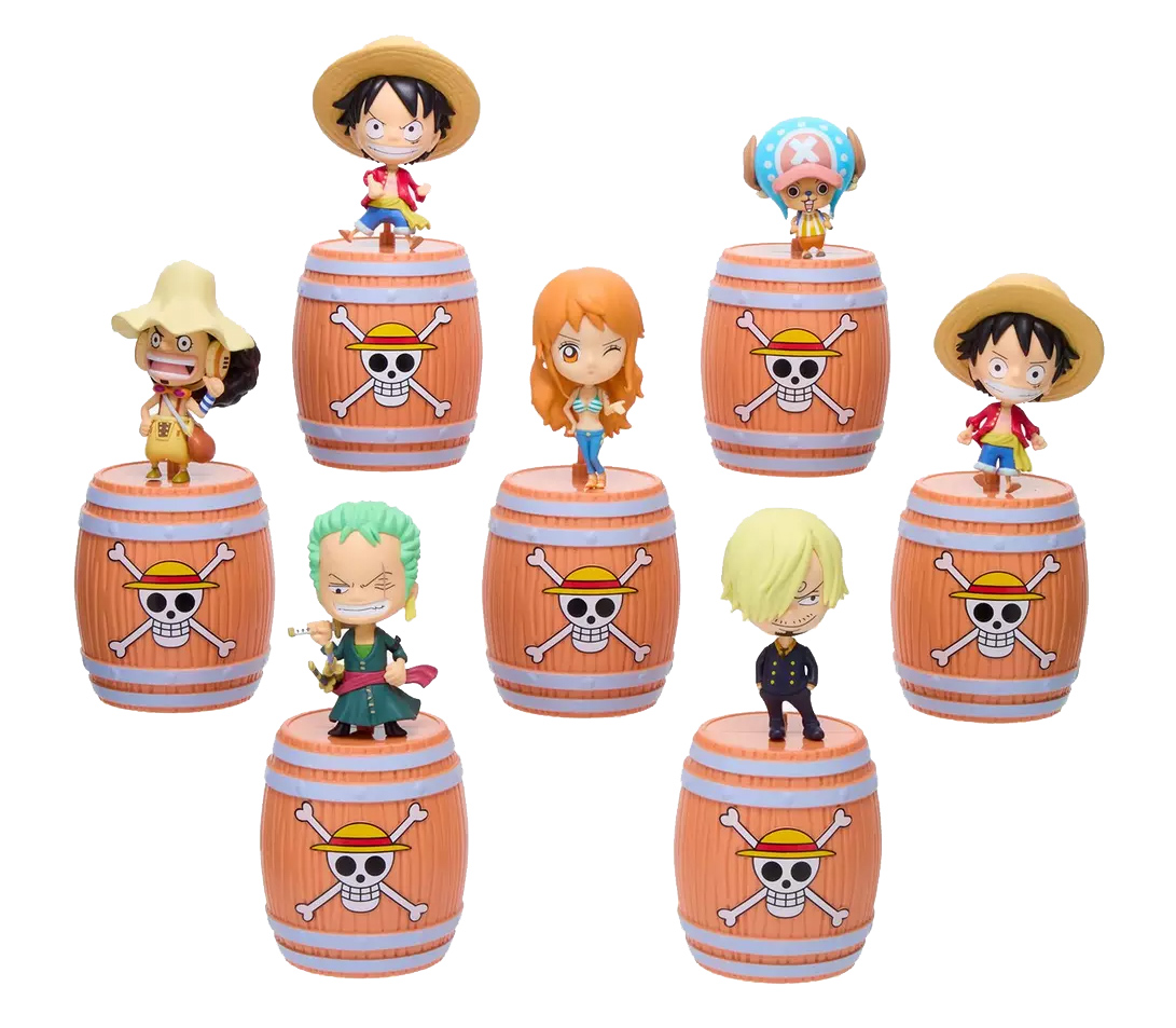 Mini-Figuras One Piece Smols em Barris dos Piratas do Chapéu de Palha (Blind Box)