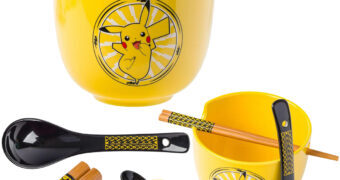 Tigela Ramen Pokémon Pikachu Feliz com Colher e Hashis