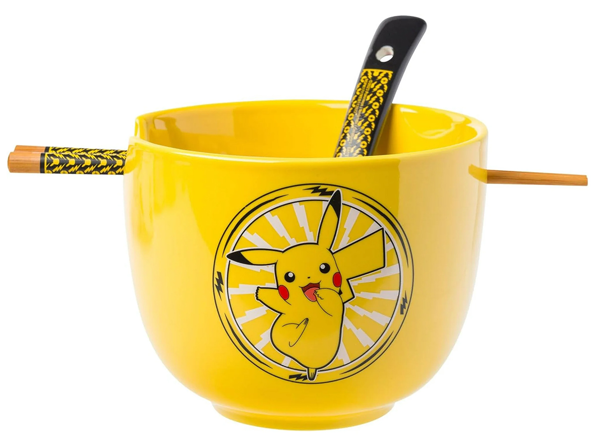 Tigela Ramen Pokémon Pikachu Feliz com Colher e Hashis