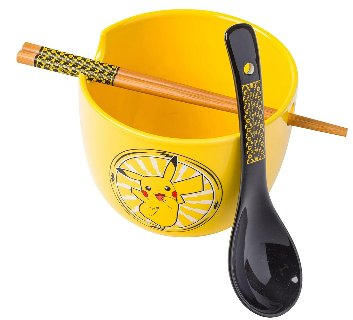 Tigela Ramen Pokémon Pikachu Feliz com Colher e Hashis
