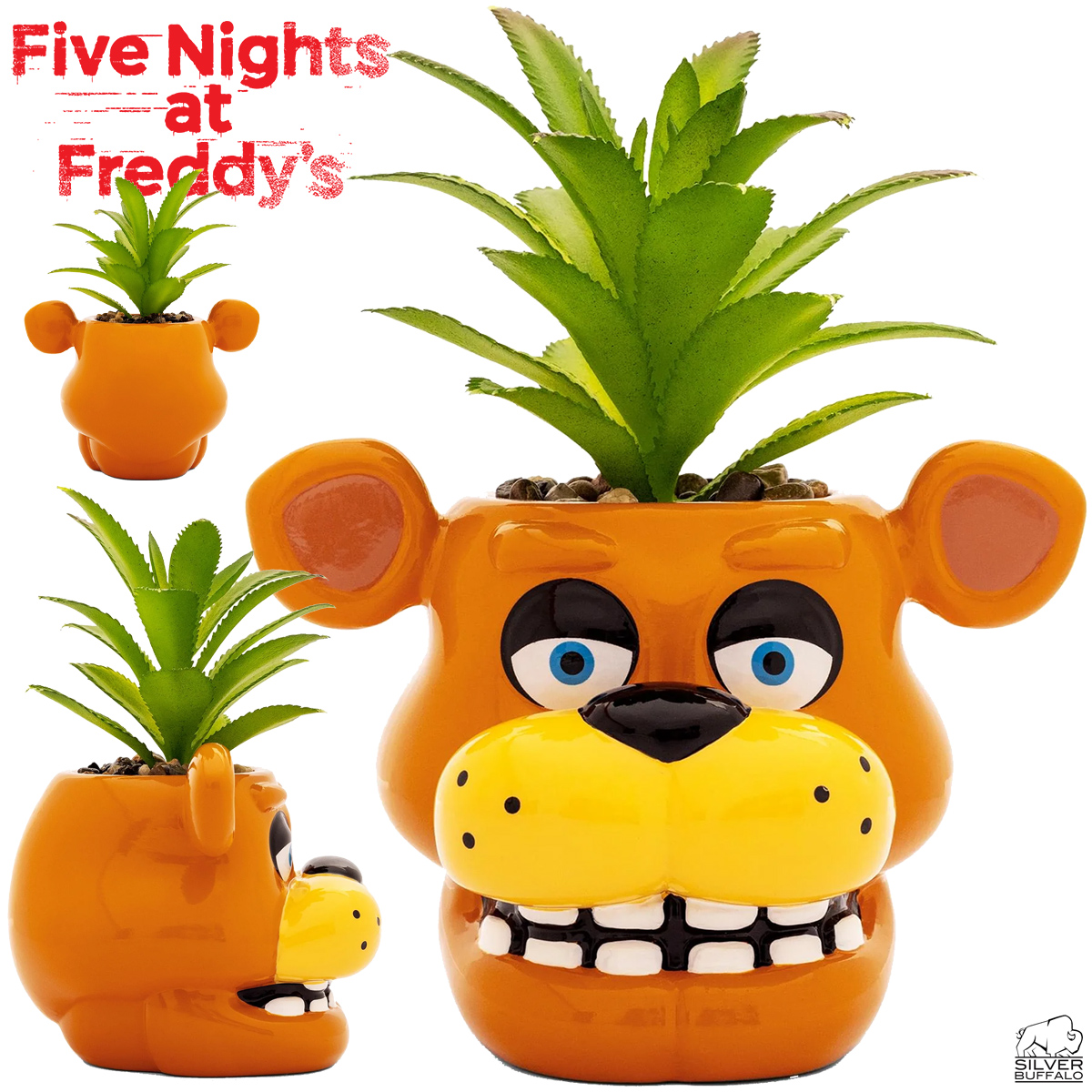 Mini-Vaso de Plantas Freddy Fazbear com Suculenta Artificial (Five Nights At Freddy's)