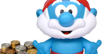Cofrinho Papa Smurf PVC Figural Bank de Os Smurfs