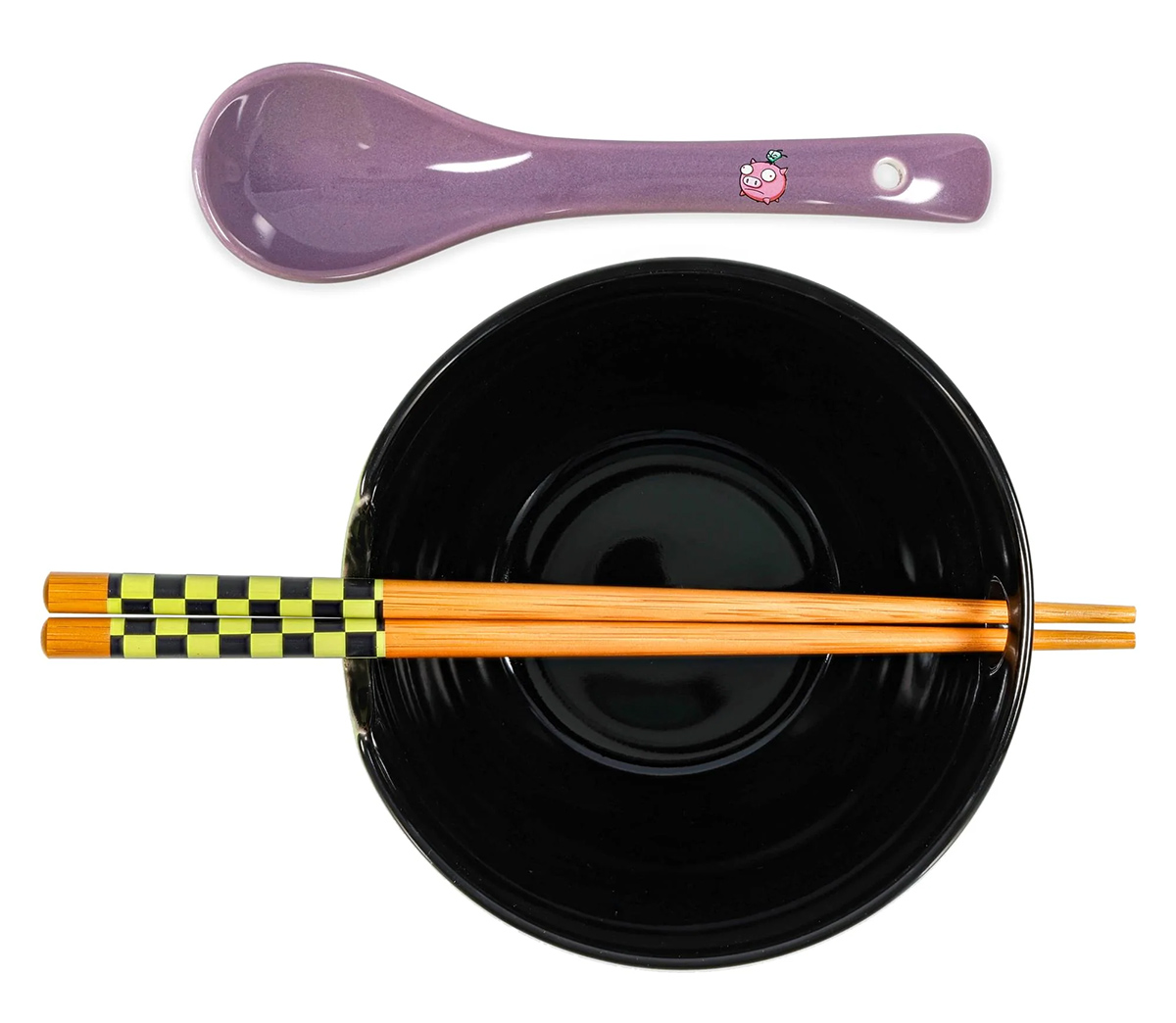 Invader Zim GIR Ceramic Ramen Bowl, Chopstick, and Spoon Set