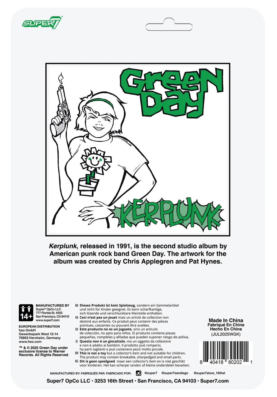 Action Figure Kerplunk Girl ReAction da Banda Green Day