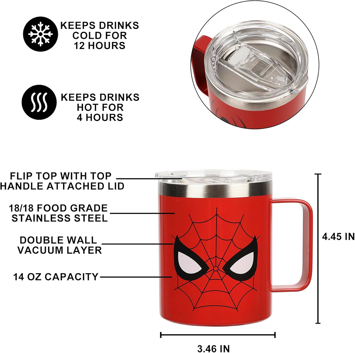 Caneca Homem-Aranha de Aço Inoxidável (Marvel)