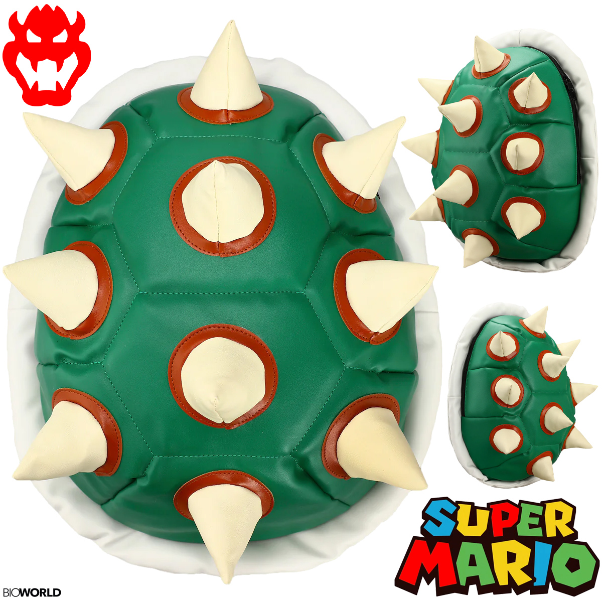 Mochila Laptop Bowser Casco Verde 3D (Super Mario)
